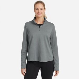 Nike Therma Fit Pullover Gray Quarter Zip Lightweight Athletic Top Women M